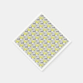 Serviette En Papier Coeurs superposer Motif jaune et gris (Coin)