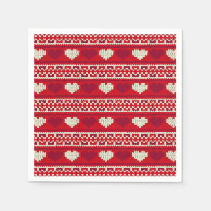 Serviette En Papier Coeurs tricot sans couture motif 1 + vos idées