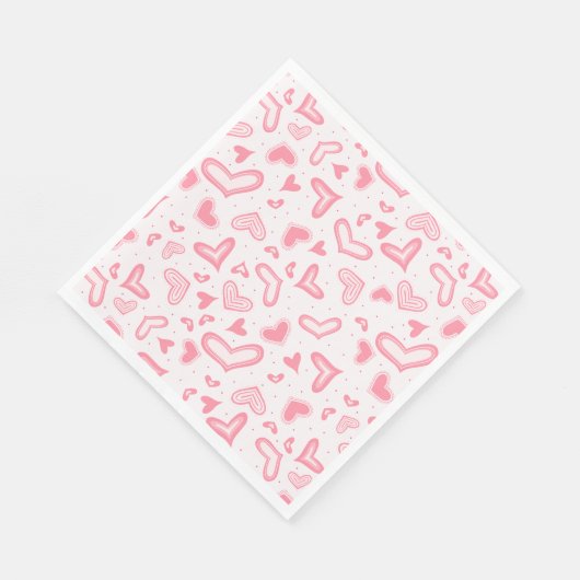 Serviette En Papier Coeurs valentin fantaisistes (Coin)