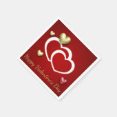 Serviette En Papier Coeurs Valentin Rouge Or Moderne (Coin)