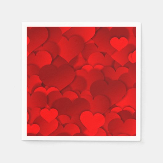 Serviette En Papier Coeurs Valentines (Devant)
