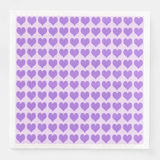 Serviette En Papier Cœurs violets (Devant)