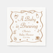 Serviette En Papier Coffee A Baby is Brewing Baby Shower (Devant)