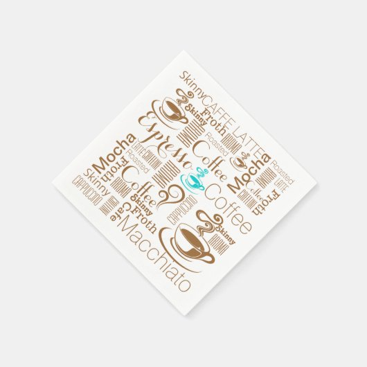 Serviette En Papier Coffee collage bleu brun (Coin)