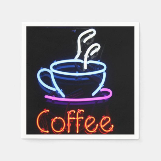 Serviette En Papier Coffee Cup Neon Sign Party Napkins (Devant)