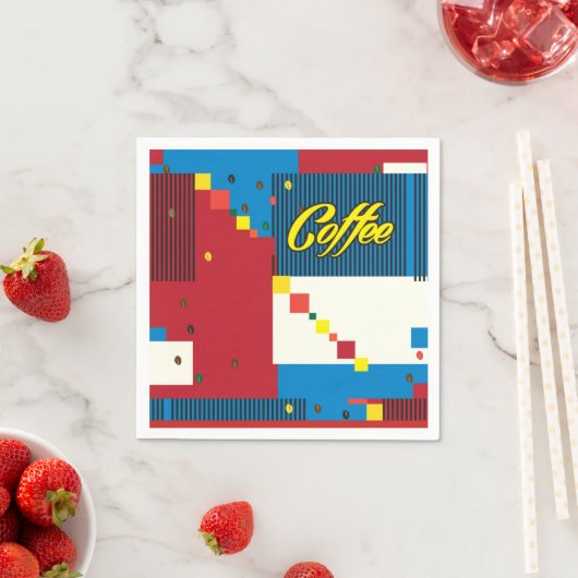 Serviette En Papier "Coffee Cup" Pop Art Illustration design tendance (En situation)