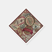 Serviette En Papier Coffee Étiquettes Collage serviettes (Coin)