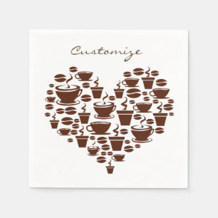 Serviette En Papier Coffee Lover Heart Thunder_Cove