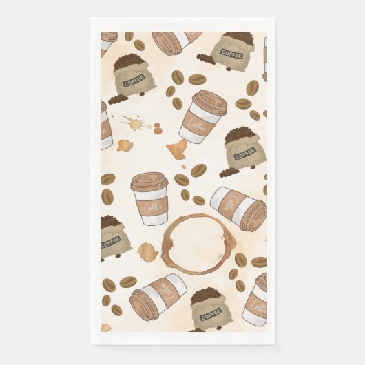 Serviette En Papier Coffee Lover's Dream - Aquarelle Brown pour (Devant)