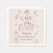 Serviette En Papier Coffee Theme Beige Cafe Bebe Brewing Baby Shower (Devant)