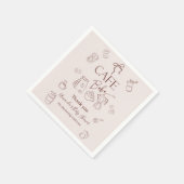 Serviette En Papier Coffee Theme Beige Cafe Bebe Brewing Baby Shower (Coin)