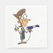 Serviette En Papier Coiffeur Avec Ciseaux (Devant)