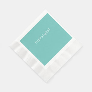 Serviette En Papier Coiffeur Coiffeuse Bureau Entreprise Salon Teal