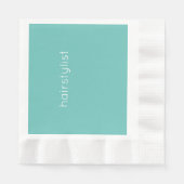 Serviette En Papier Coiffeur Coiffeuse Bureau Entreprise Salon Teal (Devant)