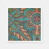 Serviette En Papier Coiffeur motif Art nouveau abstrait (Devant)