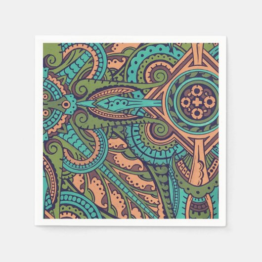 Serviette En Papier Coiffeur motif Art nouveau abstrait (Devant)