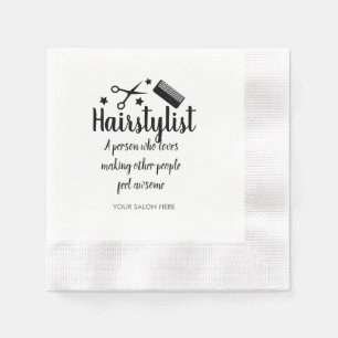Serviette En Papier Coiffeur rose Citation Drôle Coiffeur Etoiles