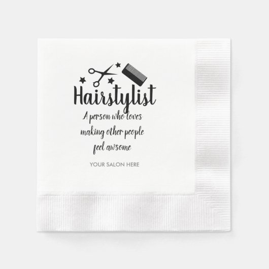 Serviette En Papier Coiffeur rose Citation Drôle Coiffeur Etoiles (Devant)