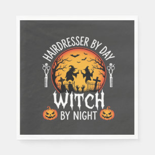 Serviette En Papier Coiffeuse Halloween le Jour Sorcière la Nuit