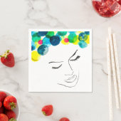 Serviette En Papier Coiffure de bulle psychédélique (En situation)