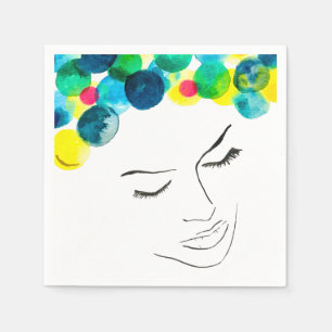 Serviette En Papier Coiffure de bulle psychédélique