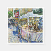 Serviette En Papier Coin de Flying Pig Farm et Wine a Bit. (Devant)