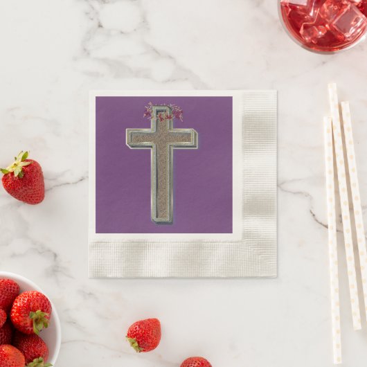 Serviette En Papier Coined Cocktail Paper Napkins Purple Background (En situation)