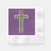 Serviette En Papier Coined Cocktail Paper Napkins Purple Background (Devant)