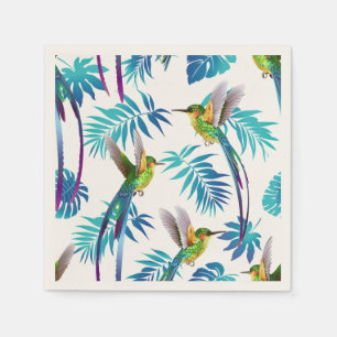 Serviette En Papier Colibri à queue longue tropicale