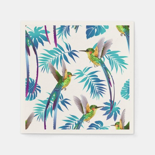 Serviette En Papier Colibri à queue longue tropicale (Devant)