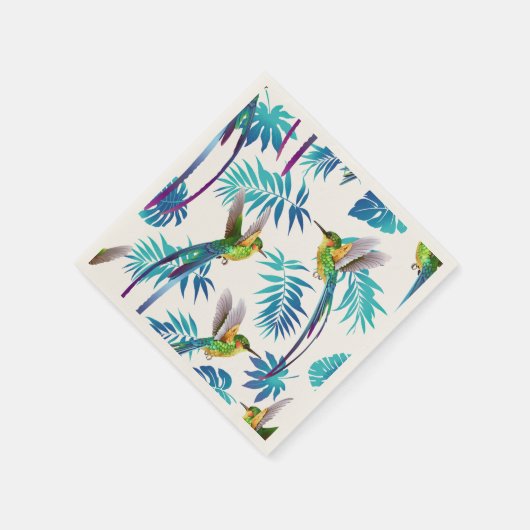 Serviette En Papier Colibri à queue longue tropicale (Coin)