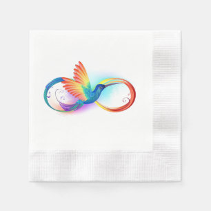 Serviette En Papier Colibri arc-en-ciel avec symbole Infinity