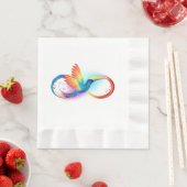 Serviette En Papier Colibri arc-en-ciel avec symbole Infinity (En situation)