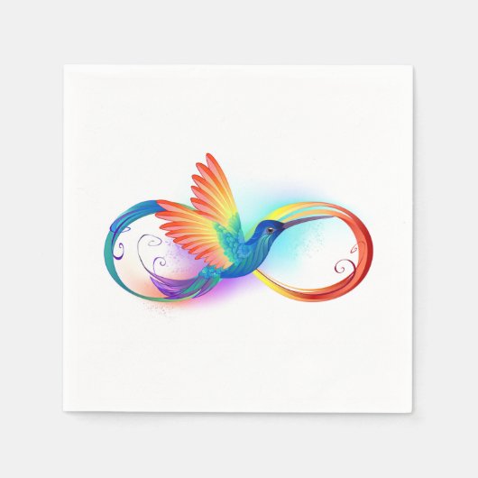 Serviette En Papier Colibri arc-en-ciel avec symbole Infinity (Devant)
