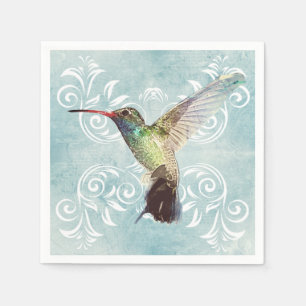 Serviette En Papier Colibri avec l'arrière - plan de Flourish