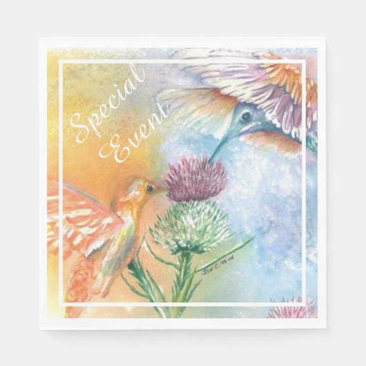 Serviette En Papier Colibri coloré (Devant)