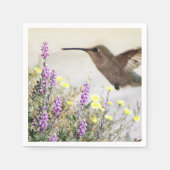 Serviette En Papier Colibri et Art numérique Fleur sauvage (Devant)