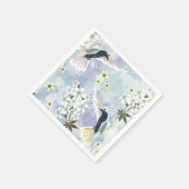 Serviette En Papier Colibri et fleurs blanches (Coin)