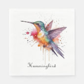 Serviette En Papier Colibri exotique coloré personnalisable (Devant)