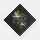 Serviette En Papier Colibri noir et or (Coin)