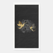 Serviette En Papier Colibri noir et or (Devant)