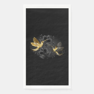 Serviette En Papier Colibri noir et or