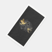 Serviette En Papier Colibri noir et or (Coin)