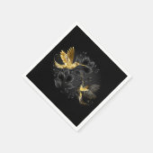 Serviette En Papier Colibri noir et or (Coin)