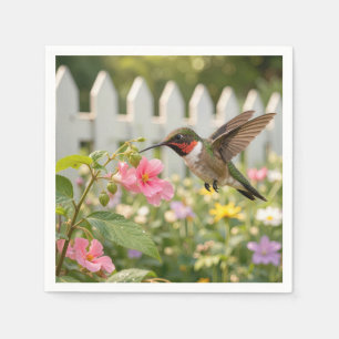 Serviette En Papier Colibri sur fleur de ne me touchez pas