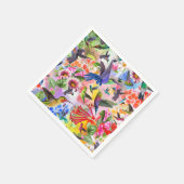 Serviette En Papier Colibris et fleurs (Coin)