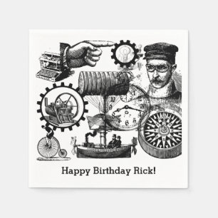 Serviette En Papier Collage #1 de Steampunk par Artinspired