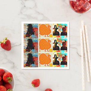 Serviette En Papier Collage d'art moderne de Thanksgiving