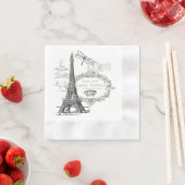 Serviette En Papier collage de la tour Eiffel (En situation)