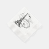 Serviette En Papier collage de la tour Eiffel (Coin)